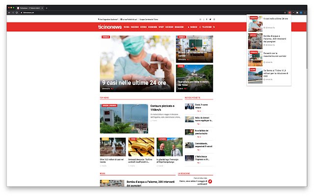 TicinoNews  from Chrome web store to be run with OffiDocs Chromium online