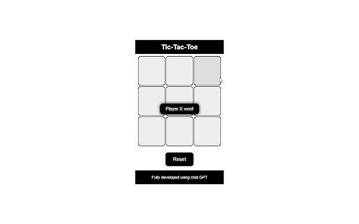 Tic Tac Toe  from Chrome web store to be run with OffiDocs Chromium online