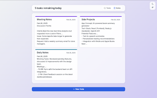 TidyTasks  from Chrome web store to be run with OffiDocs Chromium online