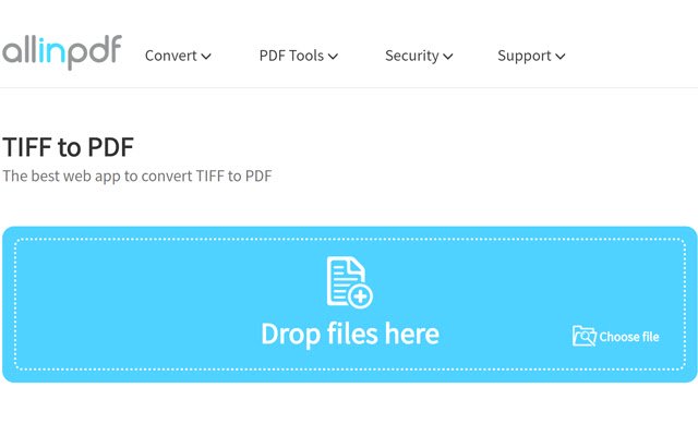 TIFF to PDF Allinpdf.com  from Chrome web store to be run with OffiDocs Chromium online