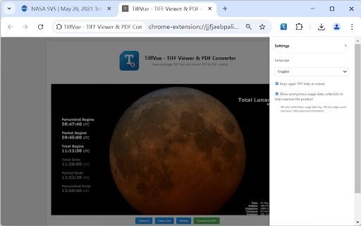 TiffVue TIFF Viewer  PDF Converter  from Chrome web store to be run with OffiDocs Chromium online