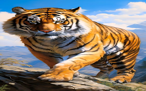 Tiger in the mountains wallpaper  from Chrome web store to be run with OffiDocs Chromium online