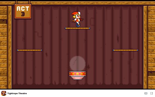 Tightrope Theatre Game Perform daring acts as a circus acrobat!  from Chrome web store to be run with OffiDocs Chromium online
