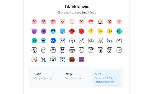 TikTok Emojis Helper  from Chrome web store to be run with OffiDocs Chromium online