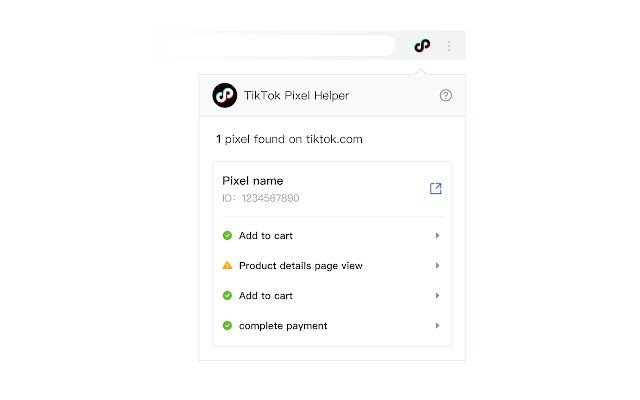 TikTok Pixel Helper із веб-магазину Chrome, який буде запущено з OffiDocs Chromium онлайн