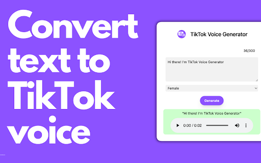 Tiktok Voice Generator from Chrome web store to be run with OffiDocs Chromium online Tiktok Voice Generator from Chrome web store to be run with OffiDocs Chromium online