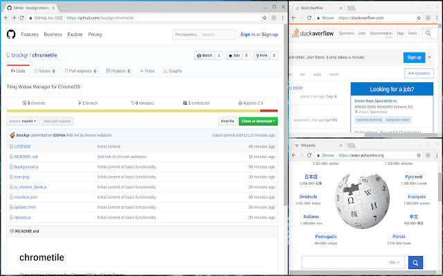 来自 Chrome 网上应用店的适用于 Chrome OS™ 的平铺窗口管理器可与 OffiDocs Chromium 在线运行