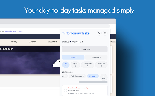 Til Tomorrow – Task Management for Daily Productivity  from Chrome web store to be run with OffiDocs Chromium online