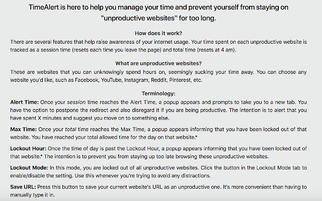 TimeAlert da Chrome Web Store para ser executado com OffiDocs Chromium online