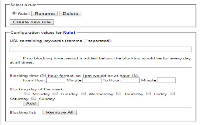 การบล็อก URL ตามเวลาจาก Chrome เว็บสโตร์ที่จะเรียกใช้ด้วย OffiDocs Chromium ออนไลน์