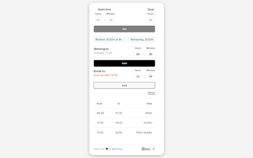 Time Calculator  from Chrome web store to be run with OffiDocs Chromium online