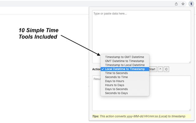 Time Converter Anytime dal negozio web di Chrome per essere eseguito con OffiDocs Chromium online