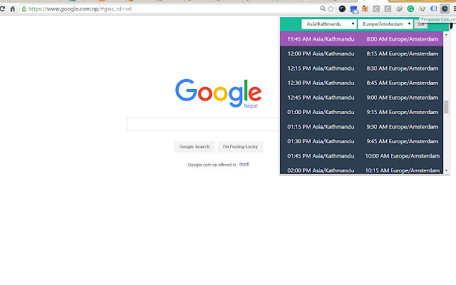 Time Converter List  from Chrome web store to be run with OffiDocs Chromium online