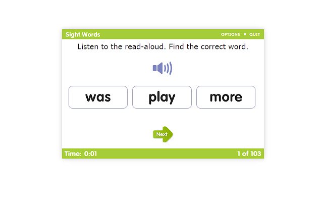 Timed Test: Sight Words  from Chrome web store to be run with OffiDocs Chromium online