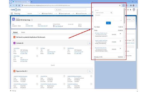 Time Log  from Chrome web store to be run with OffiDocs Chromium online