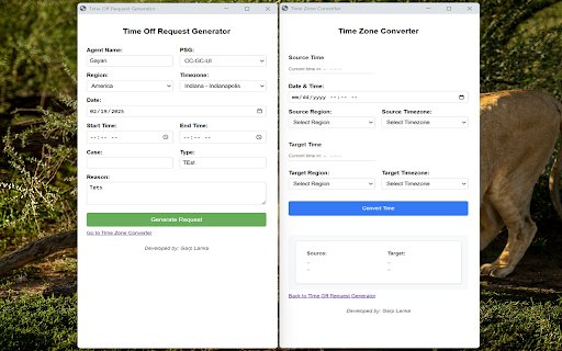 Time Off Request Generator  from Chrome web store to be run with OffiDocs Chromium online