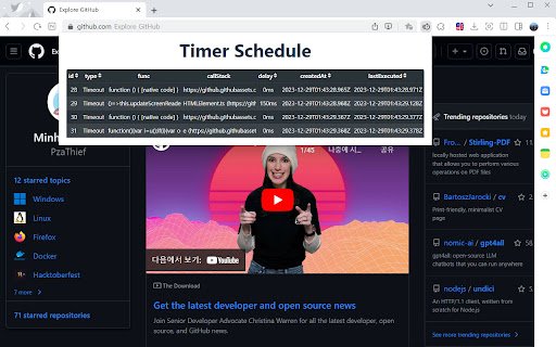 Timer lookup  from Chrome web store to be run with OffiDocs Chromium online