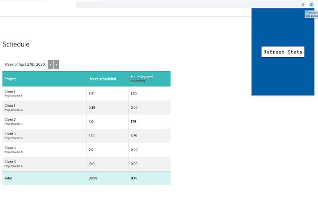 Timesheet-Konzept aus dem Chrome-Webshop zur Ausführung mit OffiDocs Chromium online