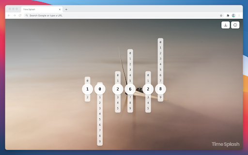 Time Splash  from Chrome web store to be run with OffiDocs Chromium online