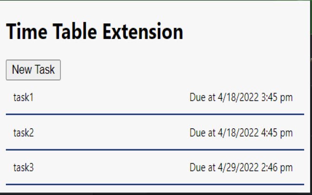 TimeTable  from Chrome web store to be run with OffiDocs Chromium online