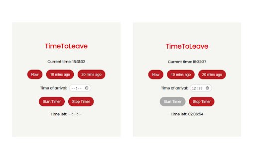 TimeToLeave  from Chrome web store to be run with OffiDocs Chromium online