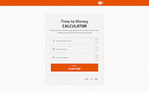 Time to Money Calculator  from Chrome web store to be run with OffiDocs Chromium online