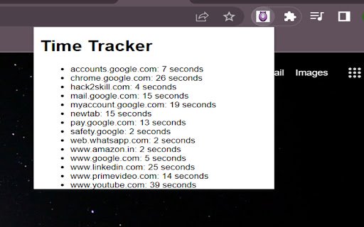TimeTracker  from Chrome web store to be run with OffiDocs Chromium online