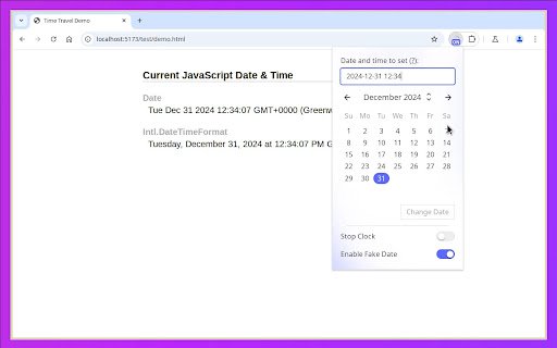Time Travel  from Chrome web store to be run with OffiDocs Chromium online