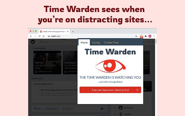 Chrome 网上商店的 Time Warden 将与 OffiDocs Chromium 在线一起运行