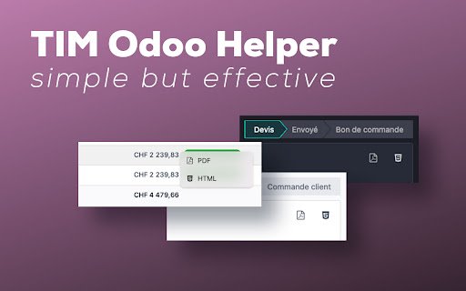 Tim Odoo Helper  from Chrome web store to be run with OffiDocs Chromium online