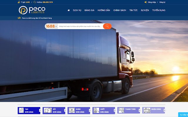 Tiện ích đặt hàng Peco Logistics de la boutique en ligne Chrome sera exécuté avec OffiDocs Chromium en ligne