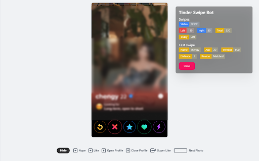Tinder Swipe Bot Auto Filter Swipe from Chrome web store to be run with OffiDocs Chromium online Tinder Swipe Bot Auto Filter Swipe from Chrome web store to be run with OffiDocs Chromium online