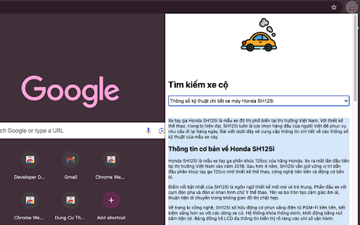 Tin tuc xe co  from Chrome web store to be run with OffiDocs Chromium online