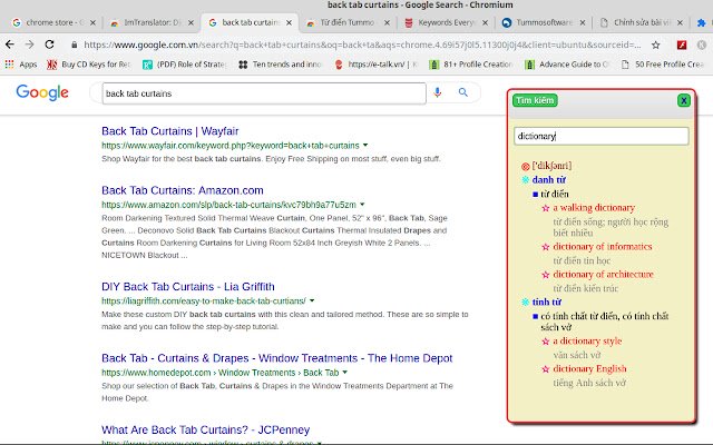 Từ điển Tummo van de Chrome-webwinkel wordt uitgevoerd met OffiDocs Chromium online
