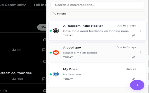 TinyCRM  from Chrome web store to be run with OffiDocs Chromium online