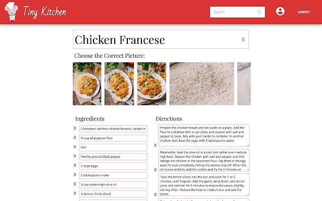 Tiny Kitchen  from Chrome web store to be run with OffiDocs Chromium online