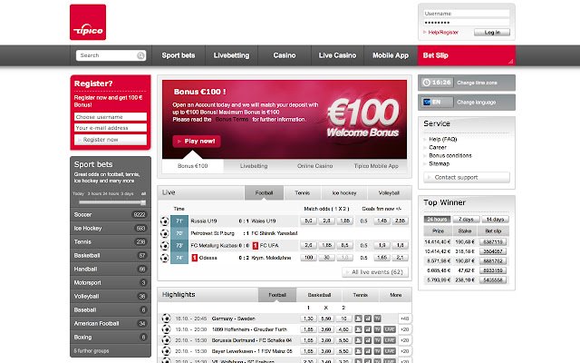 Tipico Sports  from Chrome web store to be run with OffiDocs Chromium online