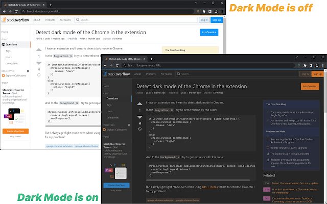 Tisy Dark Mode mula sa Chrome web store na tatakbo sa OffiDocs Chromium online