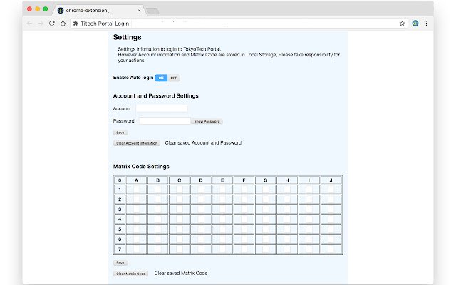 Titech Portal Login  from Chrome web store to be run with OffiDocs Chromium online