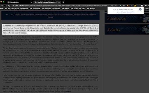 TJCE Leiturabilidade  from Chrome web store to be run with OffiDocs Chromium online