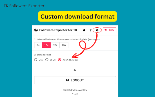 TK Followers Exporter  from Chrome web store to be run with OffiDocs Chromium online