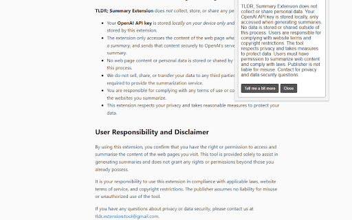 TLDR Summarizer  from Chrome web store to be run with OffiDocs Chromium online