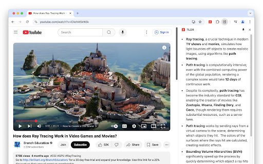TLDR Summarize webpages, YouTube videos and PDFs instantly  from Chrome web store to be run with OffiDocs Chromium online