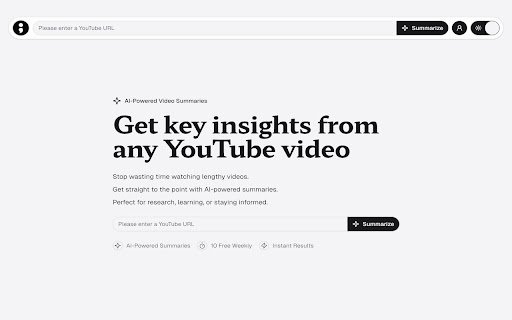 tldr.yt  from Chrome web store to be run with OffiDocs Chromium online