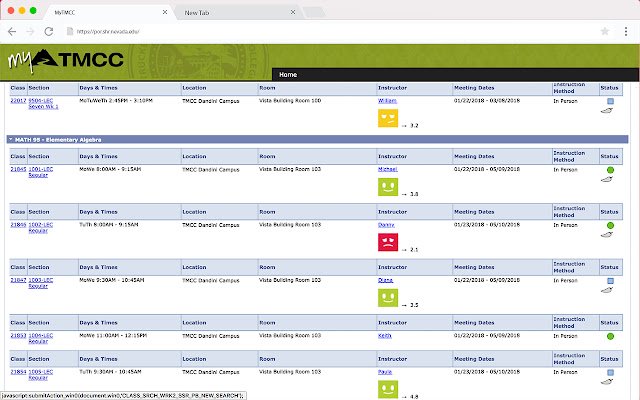 TMCC Professor Ratings  from Chrome web store to be run with OffiDocs Chromium online
