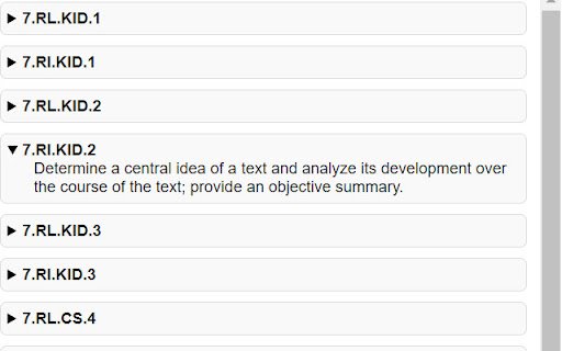 TN 7th Grade ELA Standards  from Chrome web store to be run with OffiDocs Chromium online