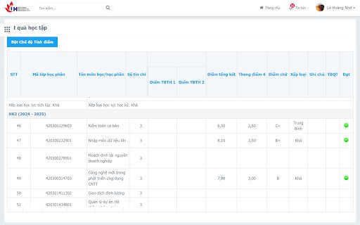 Tính điểm IUH  from Chrome web store to be run with OffiDocs Chromium online