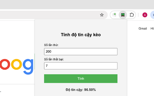 Tính độ tin cậy  from Chrome web store to be run with OffiDocs Chromium online
