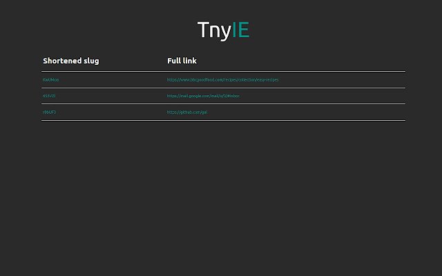 TnyIE URL Shortener da Chrome Web Store para ser executado com OffiDocs Chromium online