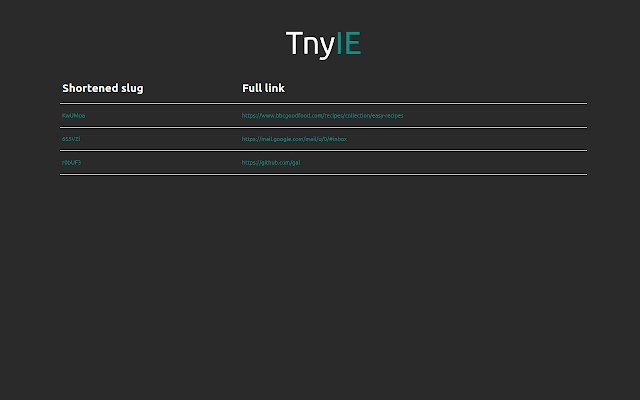 TnyIE URL Shortener aus dem Chrome-Webshop zur Ausführung mit OffiDocs Chromium online